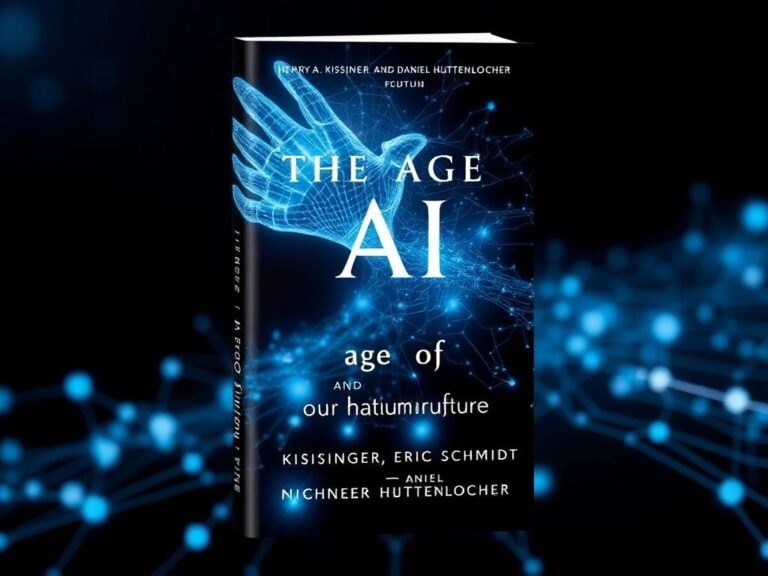 The Age of AI: And Our Human Future book cover featuring the title and authors Henry A. Kissinger, Eric Schmidt, and Daniel Huttenlocher.